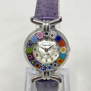Memories Venezia Millefiori Watch Women 27mm Silver Tone MOP Dial New Battery 8"